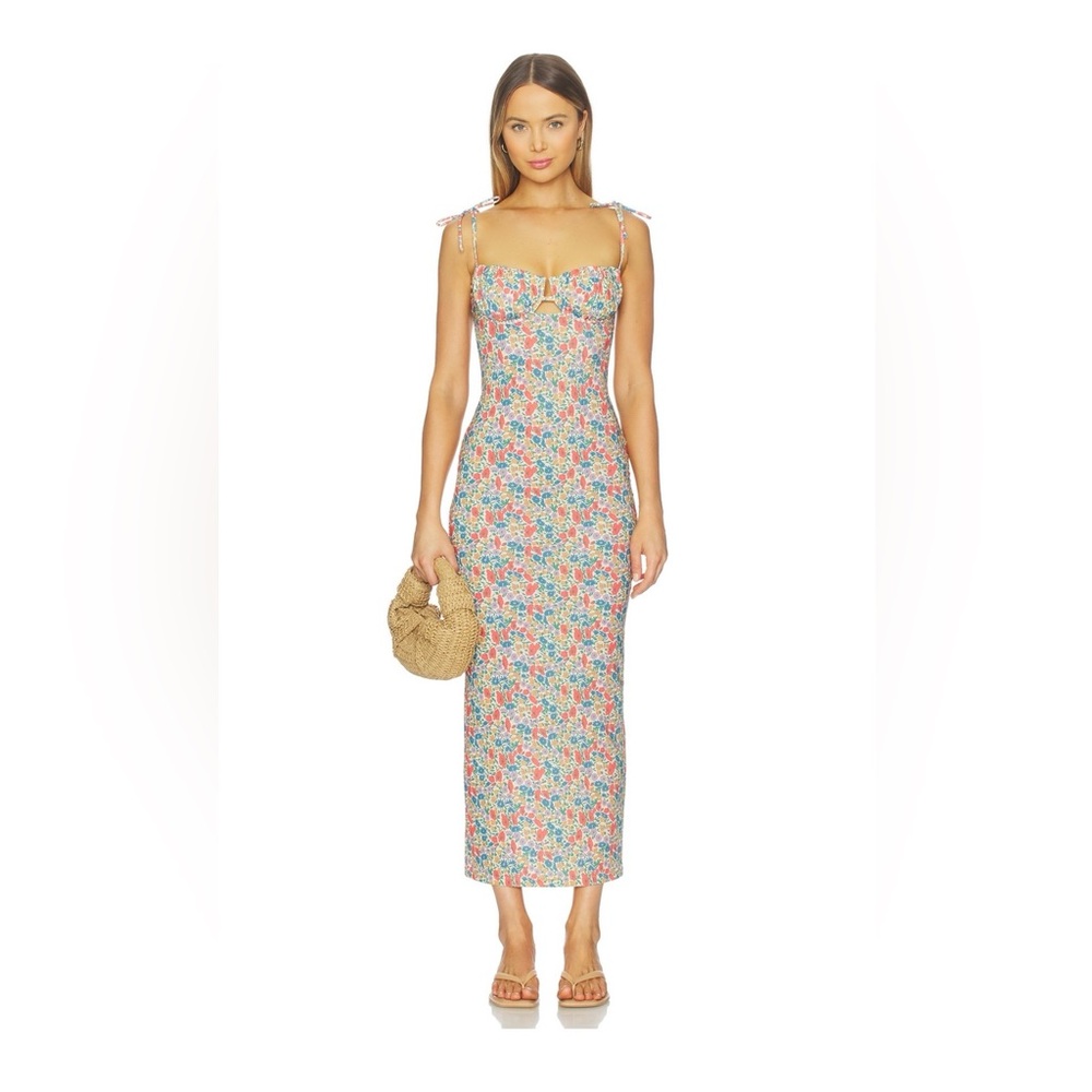 Montce Colorful Floral Midi Dress